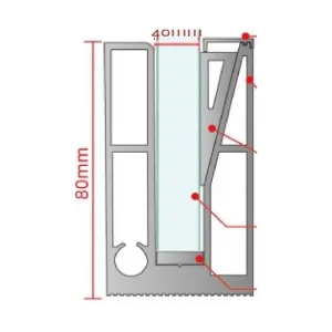 No. 11 45 × 80 mm Glass Balustrade Base Shoe