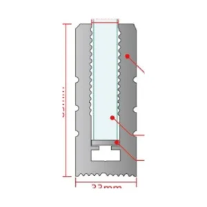No. 12 33 × 85 mm Glass Balustrade Base Shoe