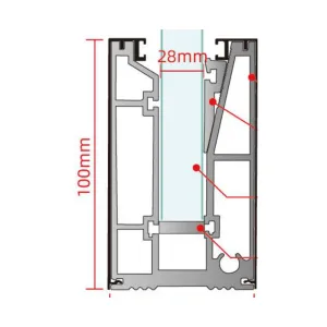 No. 13 60 × 100 mm Glass Balustrade Base Shoe