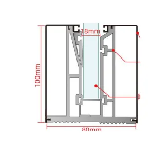 No. 14 80 × 100 mm Glass Balustrade Base Shoe
