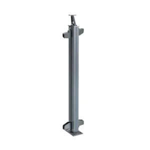 Aluminum Railing Post with Glass Clamps
